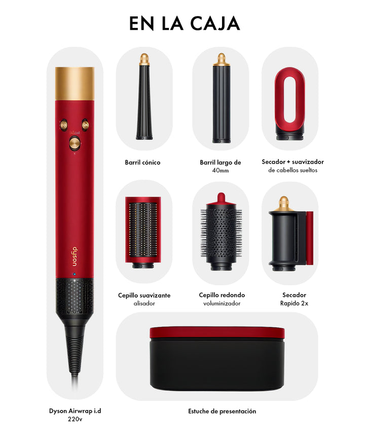 Dyson Airwrap i.d.™ - Liso + Ondulado (Red Velvet/Gold) – London