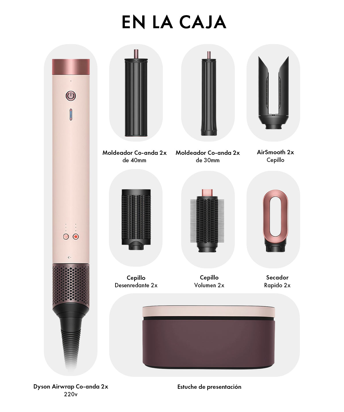 Dyson Airwrap シルバー/ピンク Dyson Airwrap™ Coanda 2x™ – Liso + Ondulado (Ceramic Pink / Rose