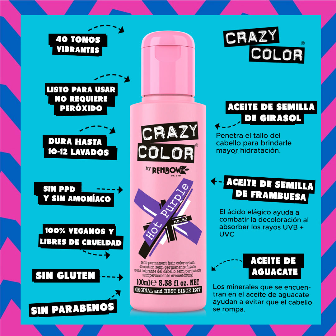 Rページ　60ml + 5ml CRAZY COLOR HOT PURPLE – London Professional Beauty