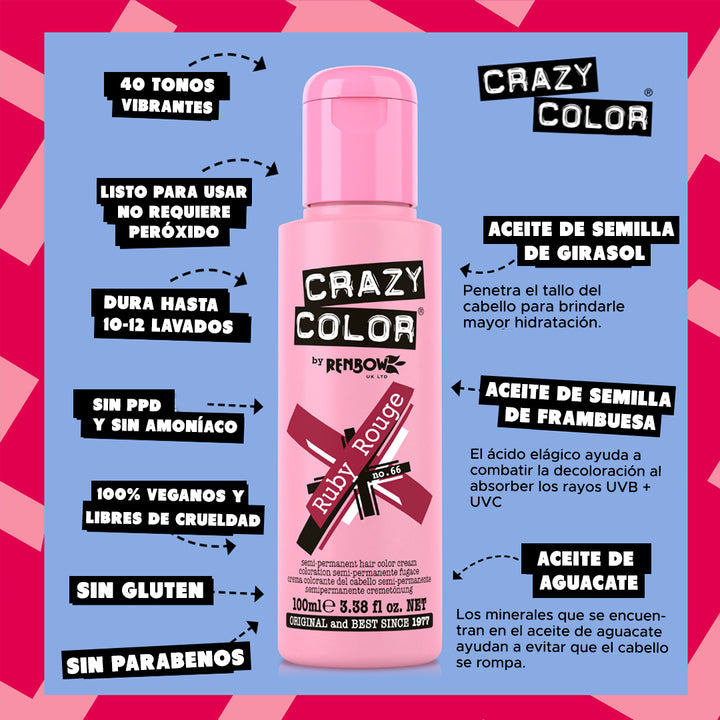 Ruby Rouge Sa 19 CRAZY COLOR RUBY ROUGE – London Professional Beauty